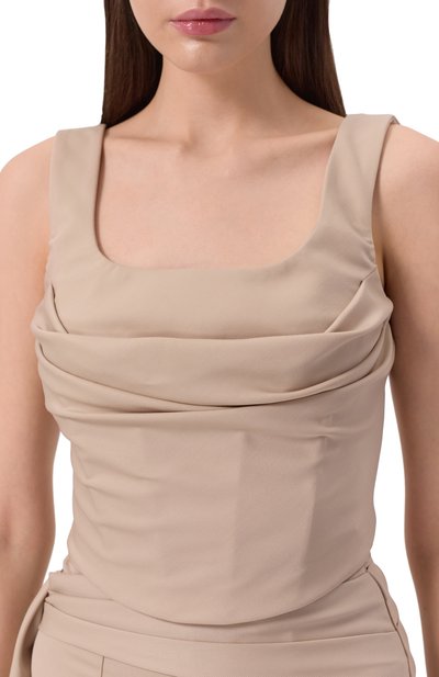 Шерстяной топ-корсет GIUSEPPE DI MORABITO бежевого цвета по цене 85250 руб., арт. 04SST0309 04410, фото 5 Шерстяной топ-корсет GIUSEPPE DI MORABITO, арт. 04SST0309 04410, фото 5