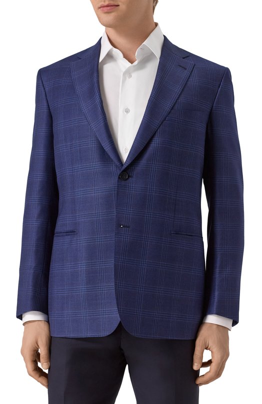 Шерстяной пиджак Brioni RG0D0R-PCA54 Синий  RG0D0R-PCA54 Фото 4