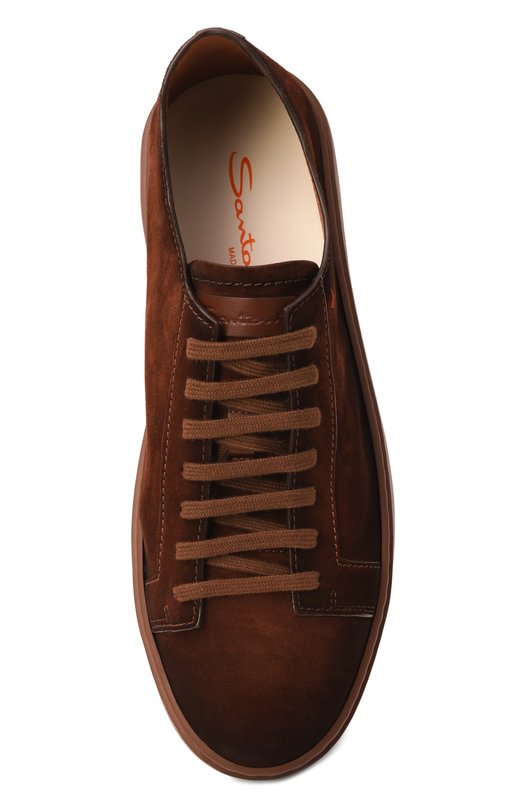 Замшевые кеды Cleanic Santoni MBCG21571F0XCA0L Коричневый  MBCG21571F0XCA0L Фото 6