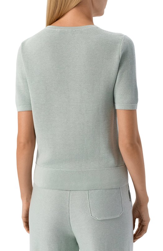 Топ из шелка и хлопка MVST WS61-607MU Зелёный  WS61-607MU Фото 4