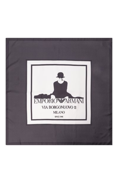 Шелковый платок EMPORIO ARMANI черно-белого цвета по цене 27250 руб., арт. EW002440/AF18394/MC09E, фото 4 Шелковый платок EMPORIO ARMANI, арт. EW002440/AF18394/MC09E, фото 4