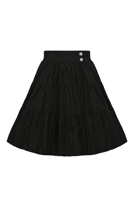 Детская юбка DESIGNERS CAT черного цвета, арт. 100000K01001736/SILVANA SKIRT/4A-8A | Фото 1 (Нос: Не проставлено; Материал внешний: Синтетический материал; Материал сплава: Проставлено; Материал подклада: Хлопок)