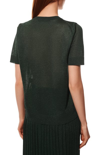 Футболка из вискозы AND THE BRAND темно-зеленого цвета по цене 23520 руб., арт. S22-TS003-1603-509, фото 4 Футболка из вискозы AND THE BRAND, арт. S22-TS003-1603-509, фото 4