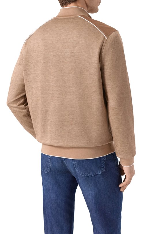 Толстовка из шелка и льна Stefano Ricci K919052R31/T26103 Бежевый  K919052R31/T26103 Фото 4