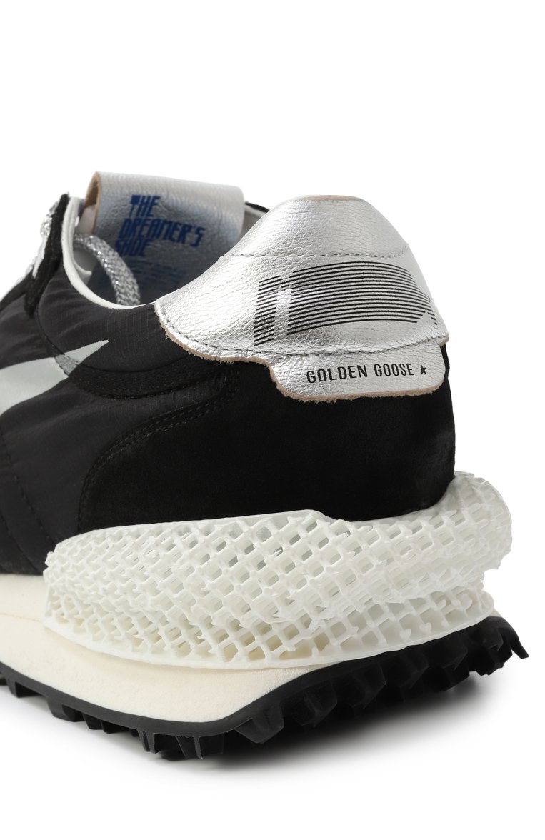 Женские комбинированные кроссовки marathon GOLDEN GOOSE DELUXE BRAND черного цвета, арт. GWF00684.F005675 | Фото 7 (Подошва: Платформа; Материал внутренний: Натуральная кожа; Материал внешний: Текстиль, Натуральная кожа; Кросс-КТ: Низкие; Материал утеплителя: Без утеплителя; Стили: Кэжуэл; Автоматизация состава: Проставлено; Автоматизация ТО: Проставлено)