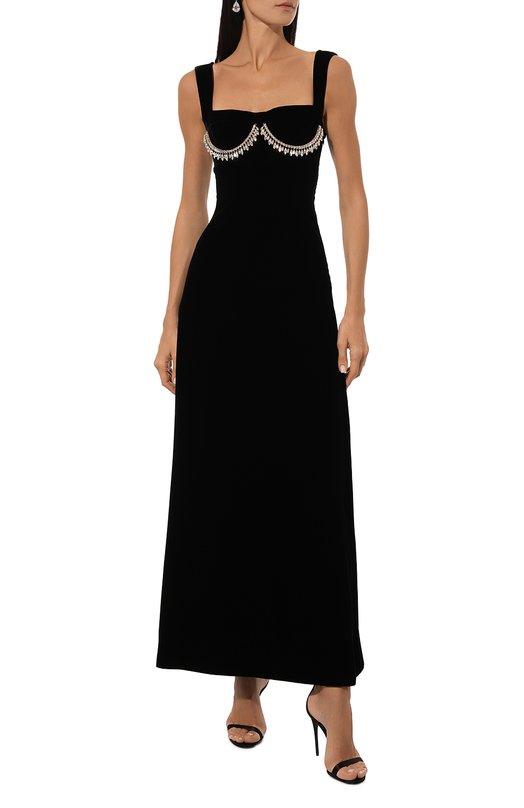 Вельветовое платье Giambattista Valli 24FWSVFP5029-81RED Чёрный  24FWSVFP5029-81RED Фото 2