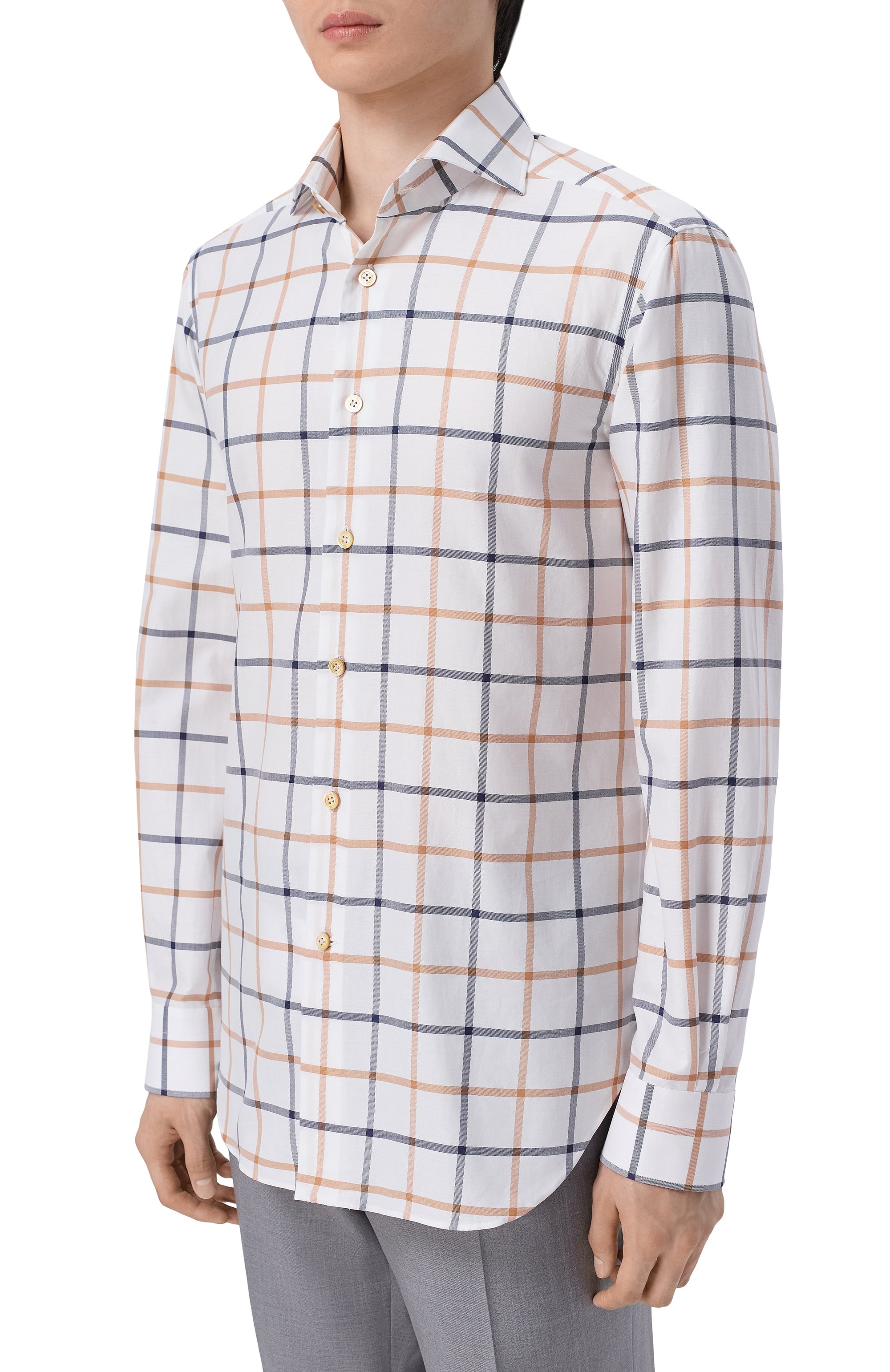 Хлопковая рубашка KITON белого цвета по цене 136500 руб., арт. UCCH09683, фото 3 Хлопковая рубашка KITON, арт. UCCH09683, фото 3