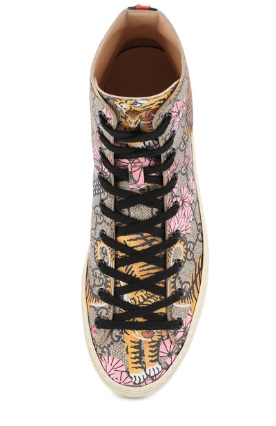 Высокие кеды major из текстиля с принтом GUCCI розового цвета по цене 49750 руб., арт. 454592/K6D30, фото 4 Высокие кеды major из текстиля с принтом GUCCI, арт. 454592/K6D30, фото 4