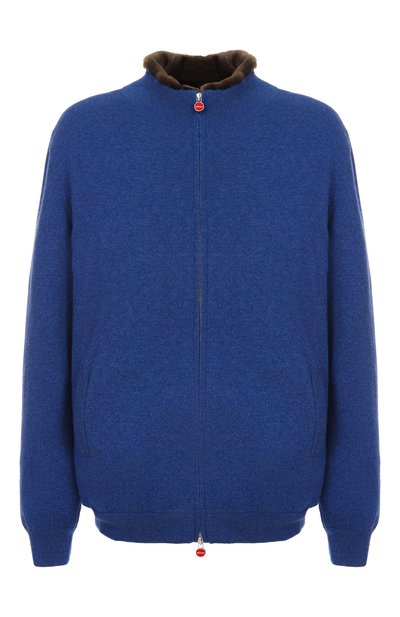 Мужской кашемировый кардиган с меховой отделкой KITON, арт. UMK1489S182