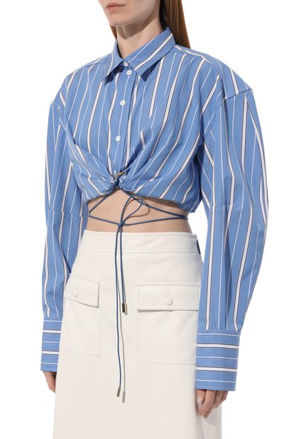 Хлопковая блузка JACQUEMUS голубого цвета по цене 68200 руб., арт. 23E/231SH034-1453, фото 3 Хлопковая блузка JACQUEMUS, арт. 23E/231SH034-1453, фото 3