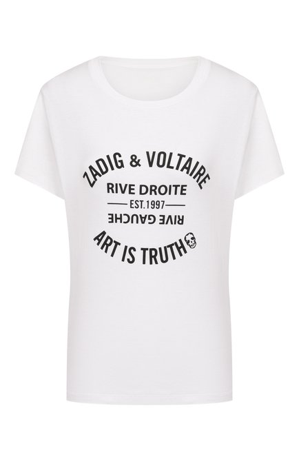 Женская хлопковая футболка ZADIG AND VOLTAIRE, арт. JWTS02769
