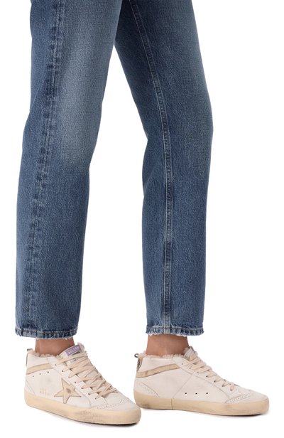 Женские кожаные кеды mid star GOLDEN GOOSE DELUXE BRAND, арт. GWF00122.F003373
