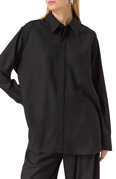 Кашемировая рубашка MVST черного цвета по цене 297000 руб., арт. TXBGM-Y217-2/LC1596, фото 3 Кашемировая рубашка MVST, арт. TXBGM-Y217-2/LC1596, фото 3