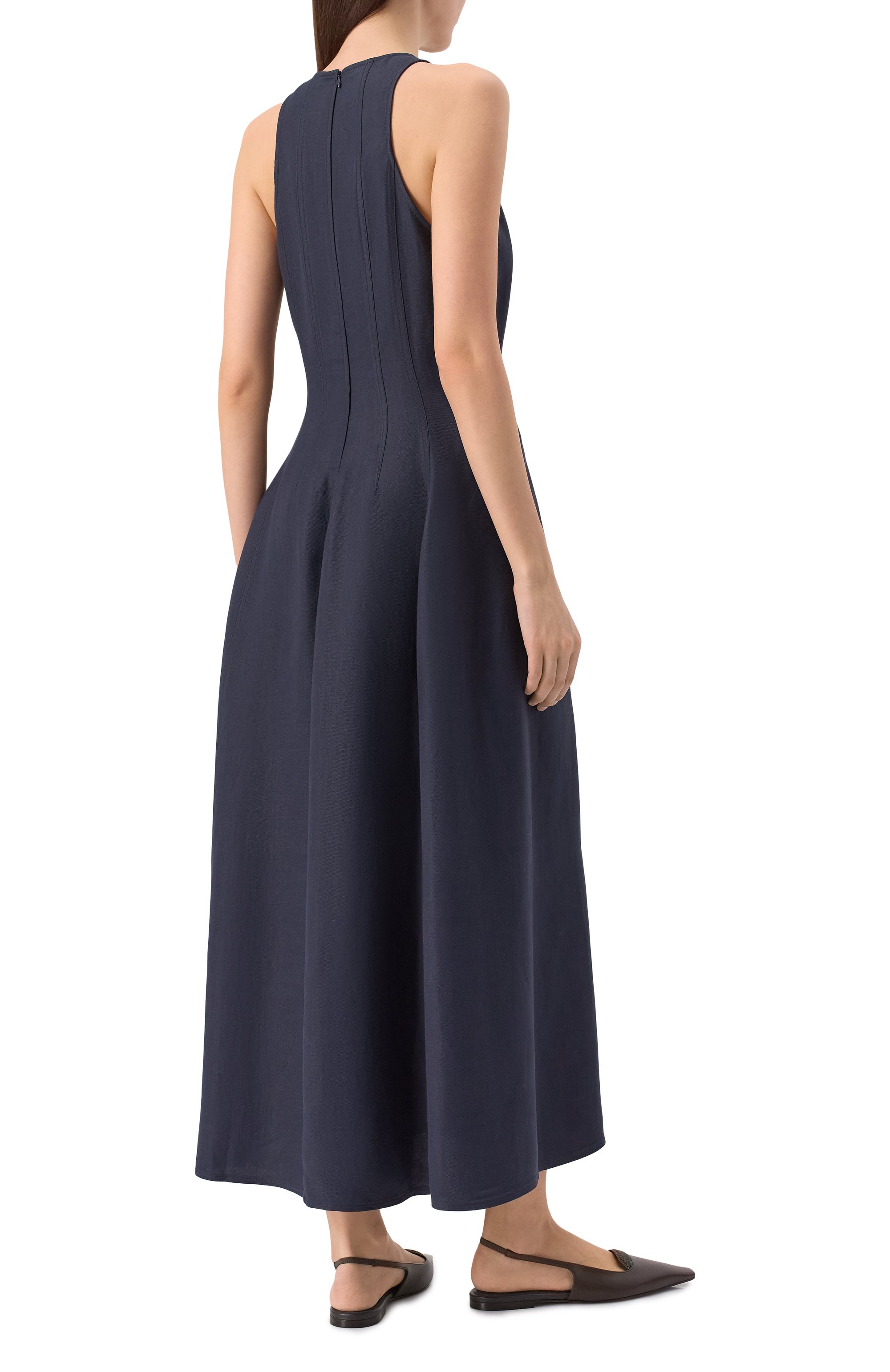 Платье из вискозы и льна BRUNELLO CUCINELLI, арт. MH126A5171, фото 4