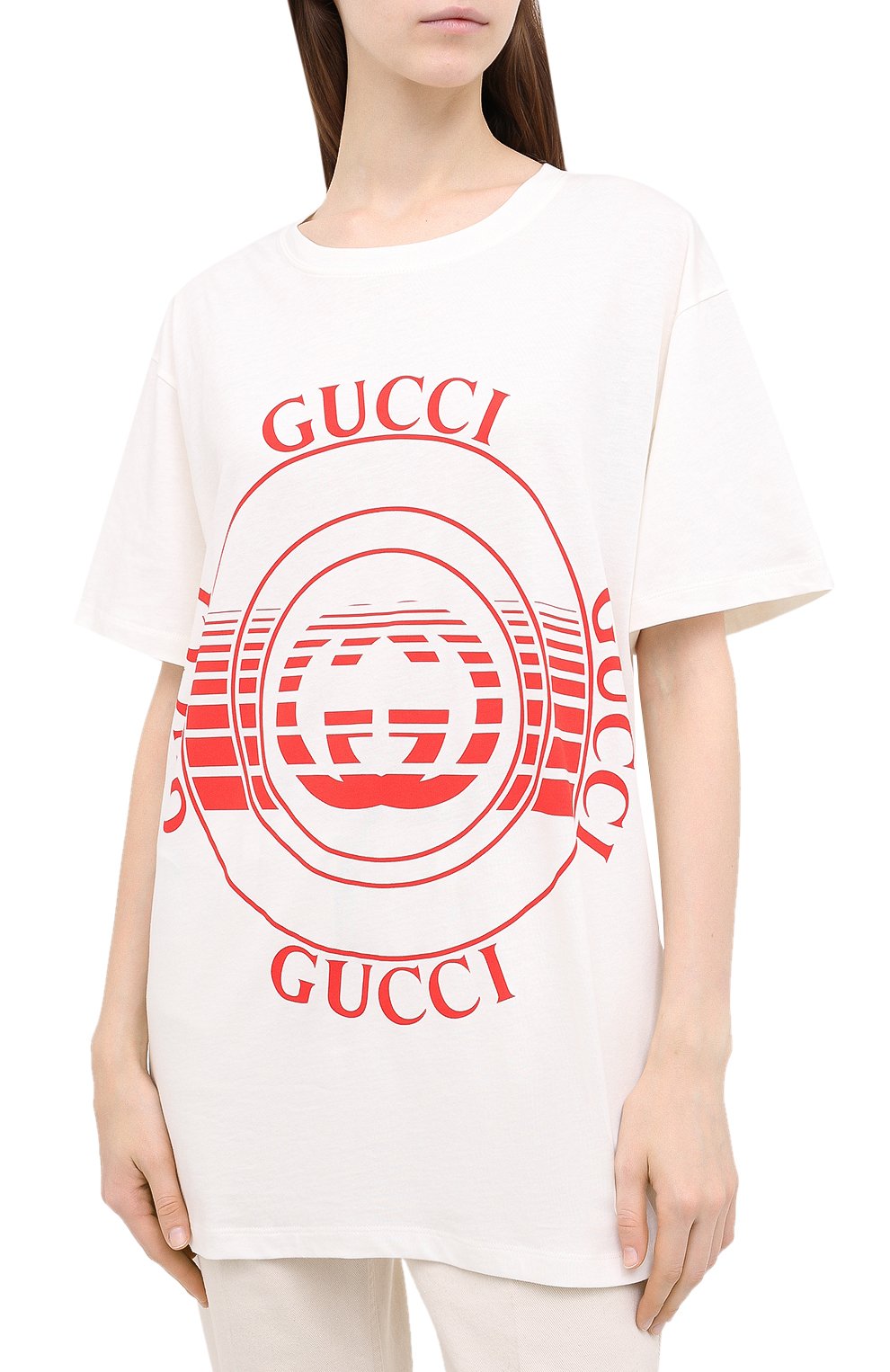 Хлопковая футболка GUCCI белого цвета по цене 42750 руб., арт. 615044/XJCQ8, фото 3 Хлопковая футболка GUCCI, арт. 615044/XJCQ8, фото 3