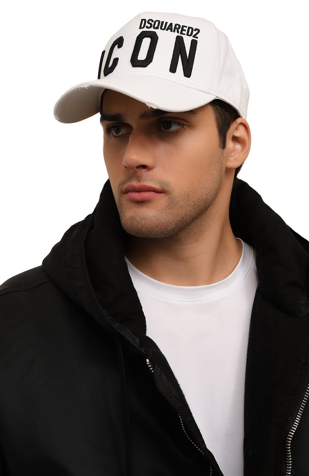 Хлопковая бейсболка icon DSQUARED2 белого цвета по цене 17400 руб., арт. BCM0412 05C00001, фото 2 Хлопковая бейсболка icon DSQUARED2, арт. BCM0412 05C00001, фото 2