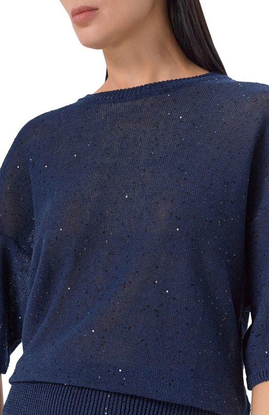 Пуловер изо льна и хлопка Antonelli Firenze 41798Q/01625 Синий  41798Q/01625 Фото 5