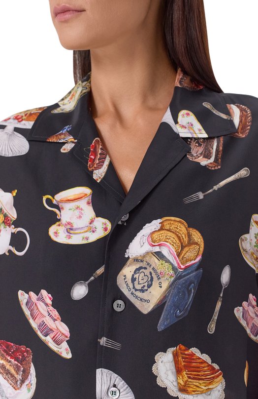 Шелковая рубашка Moschino A0236/5559 Чёрный  A0236/5559 Фото 5