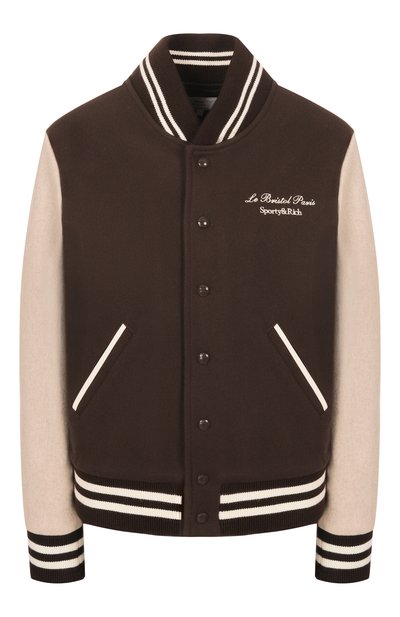 Бомбер из шерсти и кашемира sporty &amp; rich x le bristol paris SPORTY AND RICH, арт. 0W007517619BR03