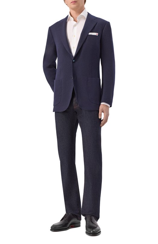 Кашемировый пиджак Kiton UG81K0150G06 Синий  UG81K0150G06 Фото 2