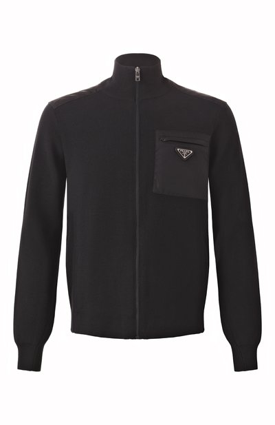 Мужской шерстяной кардиган PRADA, арт. UMG046-1YDT-F0002-211