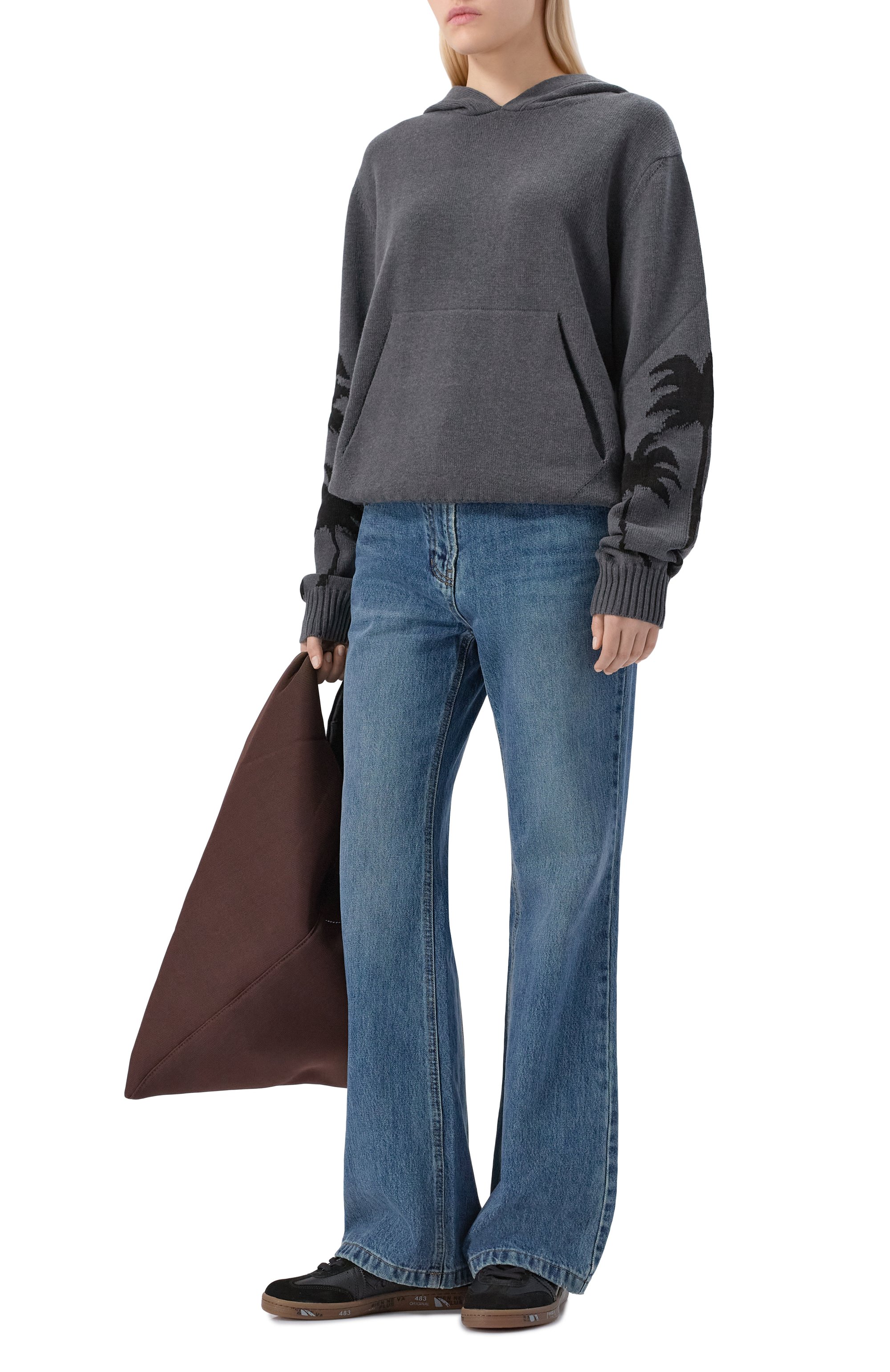 Худи из хлопка и шерсти PALM ANGELS, арт. PWHU018F25KNI001, фото 2