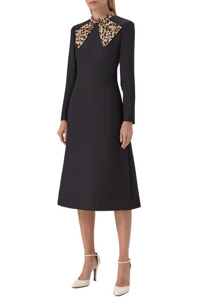 Платье из шерсти и шелка VALENTINO черного цвета по цене 642500 руб., арт. 7B3VADV51CF, фото 3 Платье из шерсти и шелка VALENTINO, арт. 7B3VADV51CF, фото 3