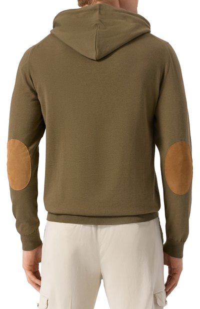 Хлопковое худи KITON хаки цвета по цене 216500 руб., арт. UMK0465V106A, фото 4 Хлопковое худи KITON, арт. UMK0465V106A, фото 4
