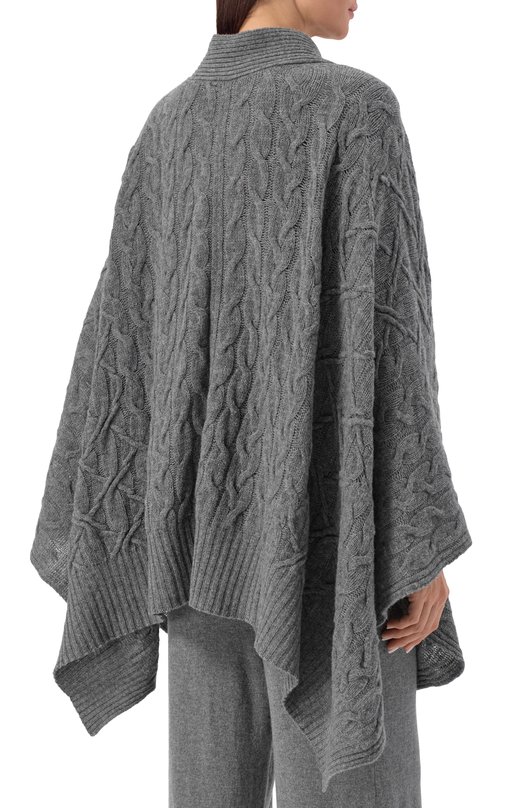Накидка из шерсти и кашемира Ermanno Scervino D474D503DGE Серый  D474D503DGE Фото 4