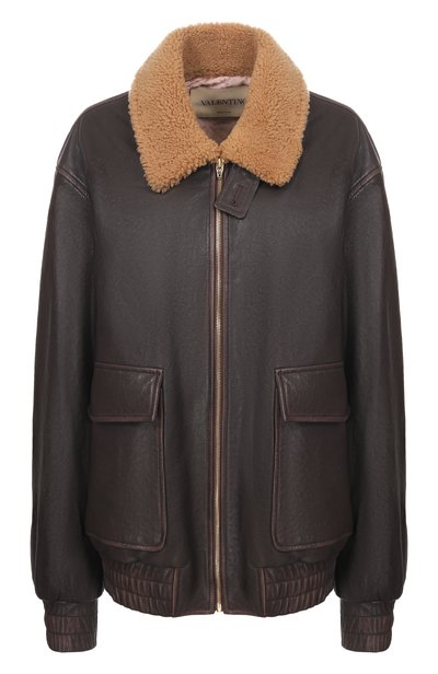 Женский кожаный бомбер VALENTINO, арт. 9B3NB16Z/AB2