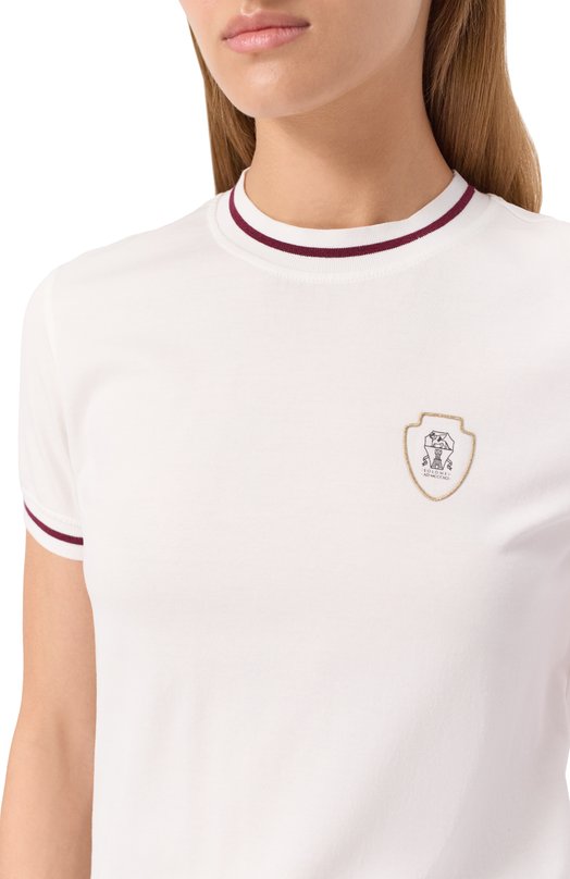 Хлопковая футболка Brunello Cucinelli M0T81VD110 Белый  M0T81VD110 Фото 5