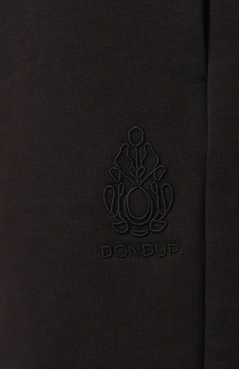 Женские хлопковые шорты DONDUP черного цвета, арт. F435/KF0234D IT1 | Фото 6 (Длина Ж (юбки, платья, шорты): Мини; Материал внешний: Хлопок; Стили: Спорт-шик)