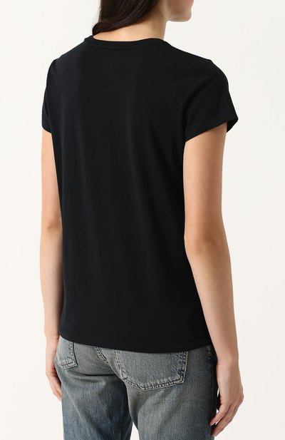 Однотонная хлопковая футболка с круглым вырезом POLO RALPH LAUREN, арт. 211663089, фото 4