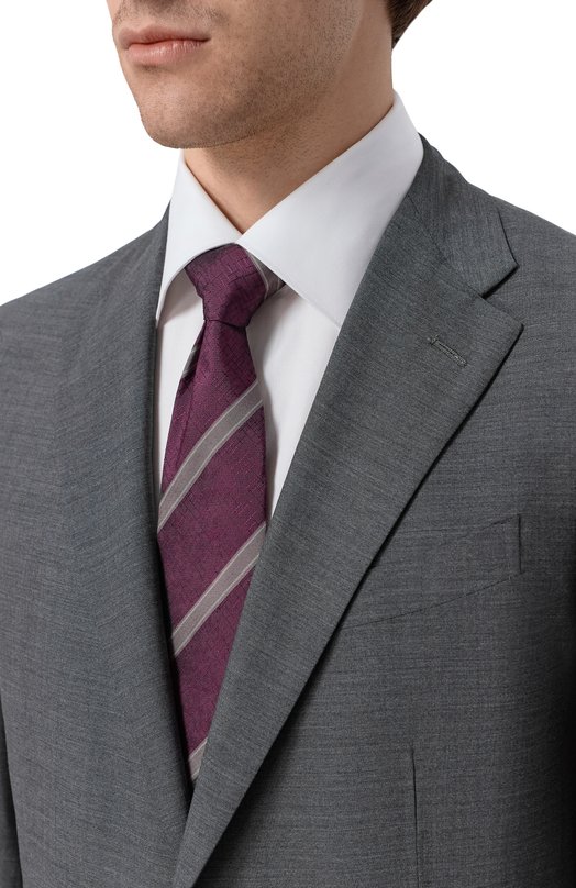 Шелковый галстук Zilli CRAV02M0600VER000 Бордовый  CRAV02M0600VER000 Фото 2