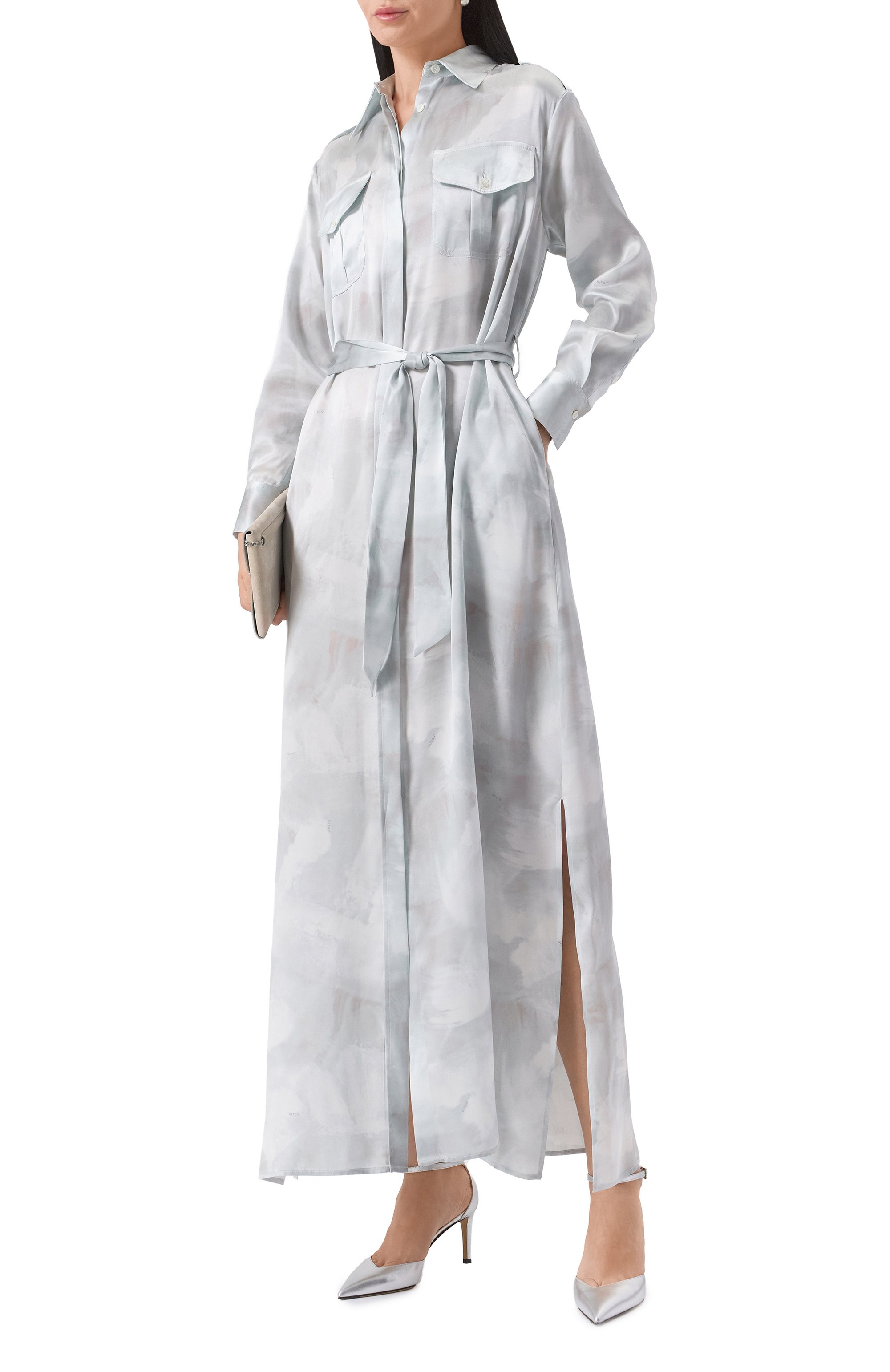 Атласное платье KITON, арт. D47321K0926E02, фото 3