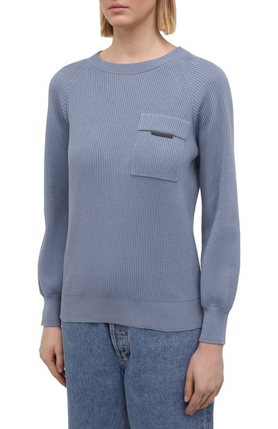 Хлопковый пуловер BRUNELLO CUCINELLI, арт. M19197400, фото 3