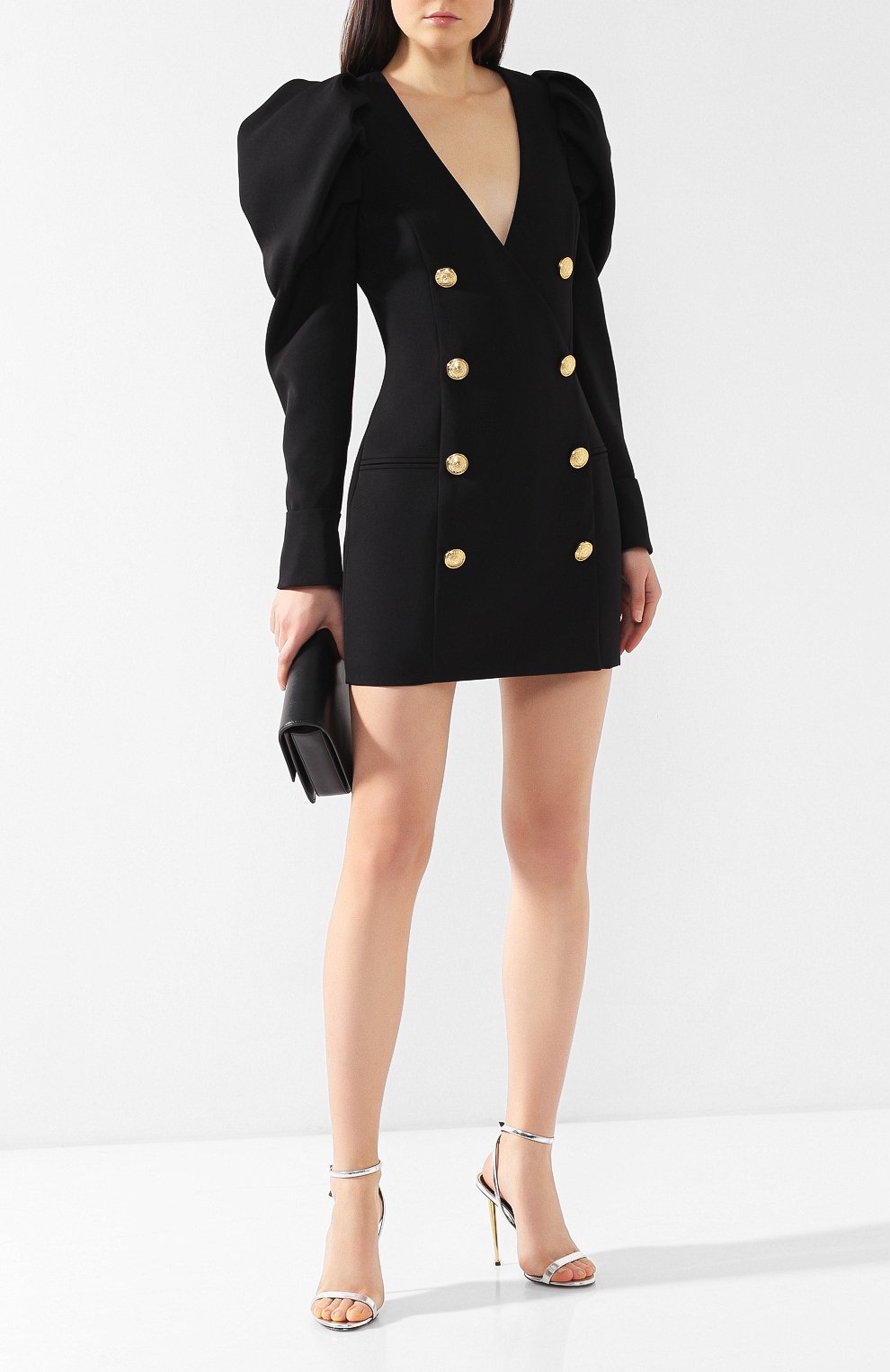 Шерстяное платье BALMAIN черного цвета по цене 358000 руб., арт. RF16183/167L, фото 2 Шерстяное платье BALMAIN, арт. RF16183/167L, фото 2