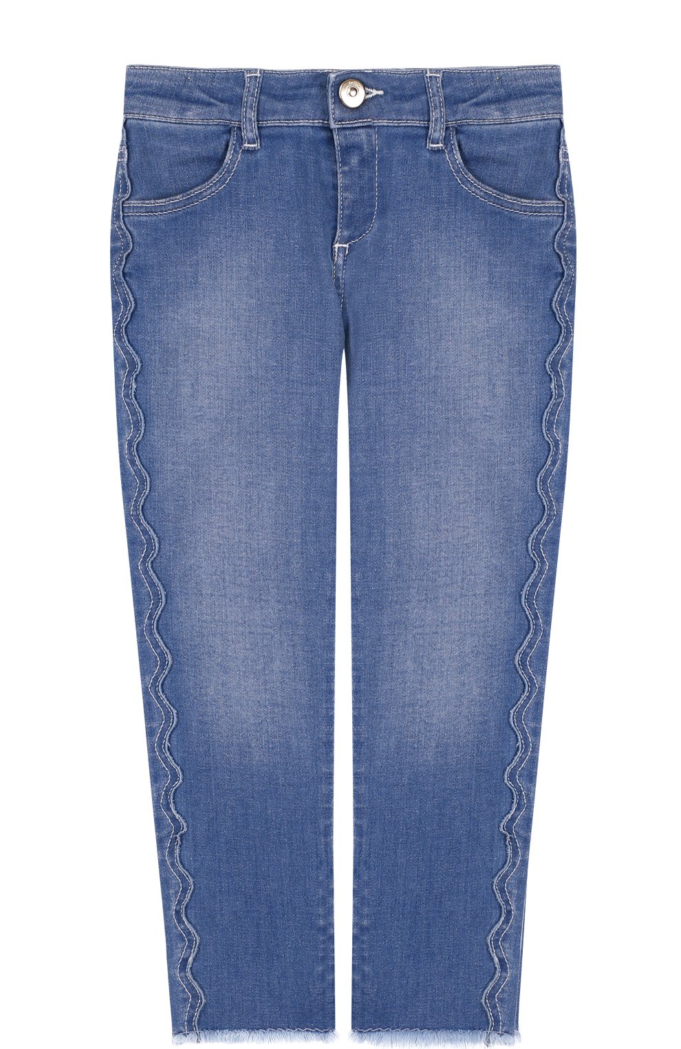 Джинсы с фигурной прострочкой и бахромой CHLOÉ, арт. C14539/14A, фото 1