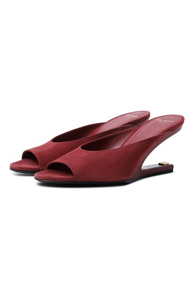Женские замшевые мюли no wedge 75 BALMAIN, арт. GN0UR243/LCMK