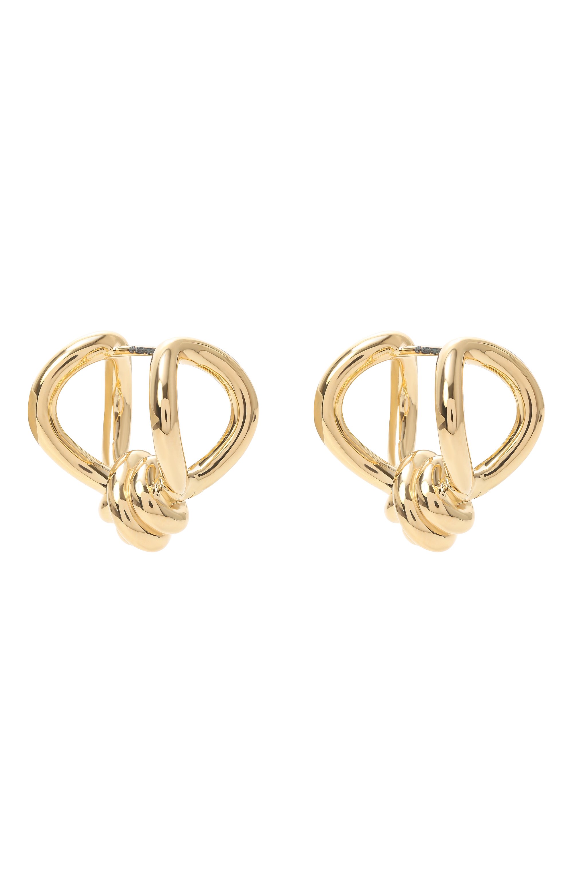 Серьги BOTTEGA VENETA золотого цвета по цене 99500 руб., арт. 815944/VAHU0 8120, фото 3 Серьги BOTTEGA VENETA, арт. 815944/VAHU0 8120, фото 3