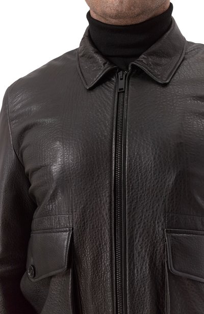 Кожаный бомбер MVST, арт. ZECK-ES4255-1 BS/Z2268-1, фото 5