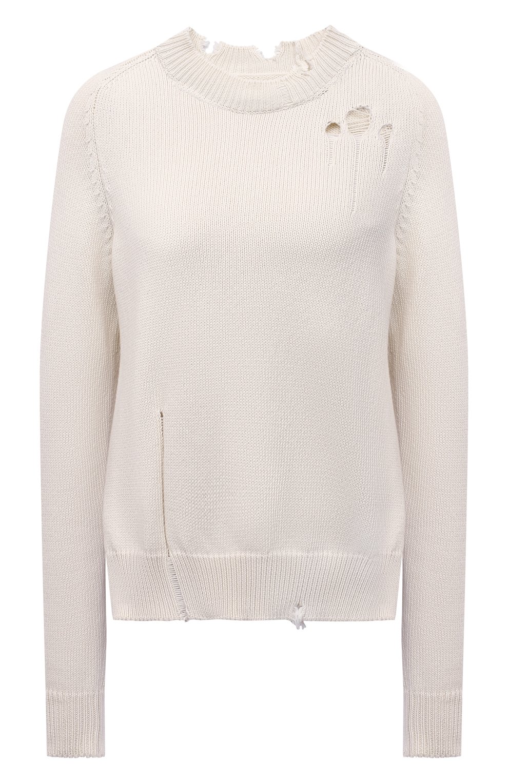Хлопковый свитер MAISON MARGIELA кремового цвета по цене 54650 руб., арт. S51GP0218/S17663, фото 1 Хлопковый свитер MAISON MARGIELA, арт. S51GP0218/S17663, фото 1