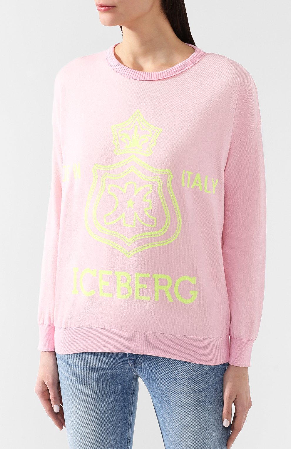 Хлопковый свитшот ICEBERG розового цвета по цене 29950 руб., арт. 19E I2P0/A005/7331, фото 3 Хлопковый свитшот ICEBERG, арт. 19E I2P0/A005/7331, фото 3