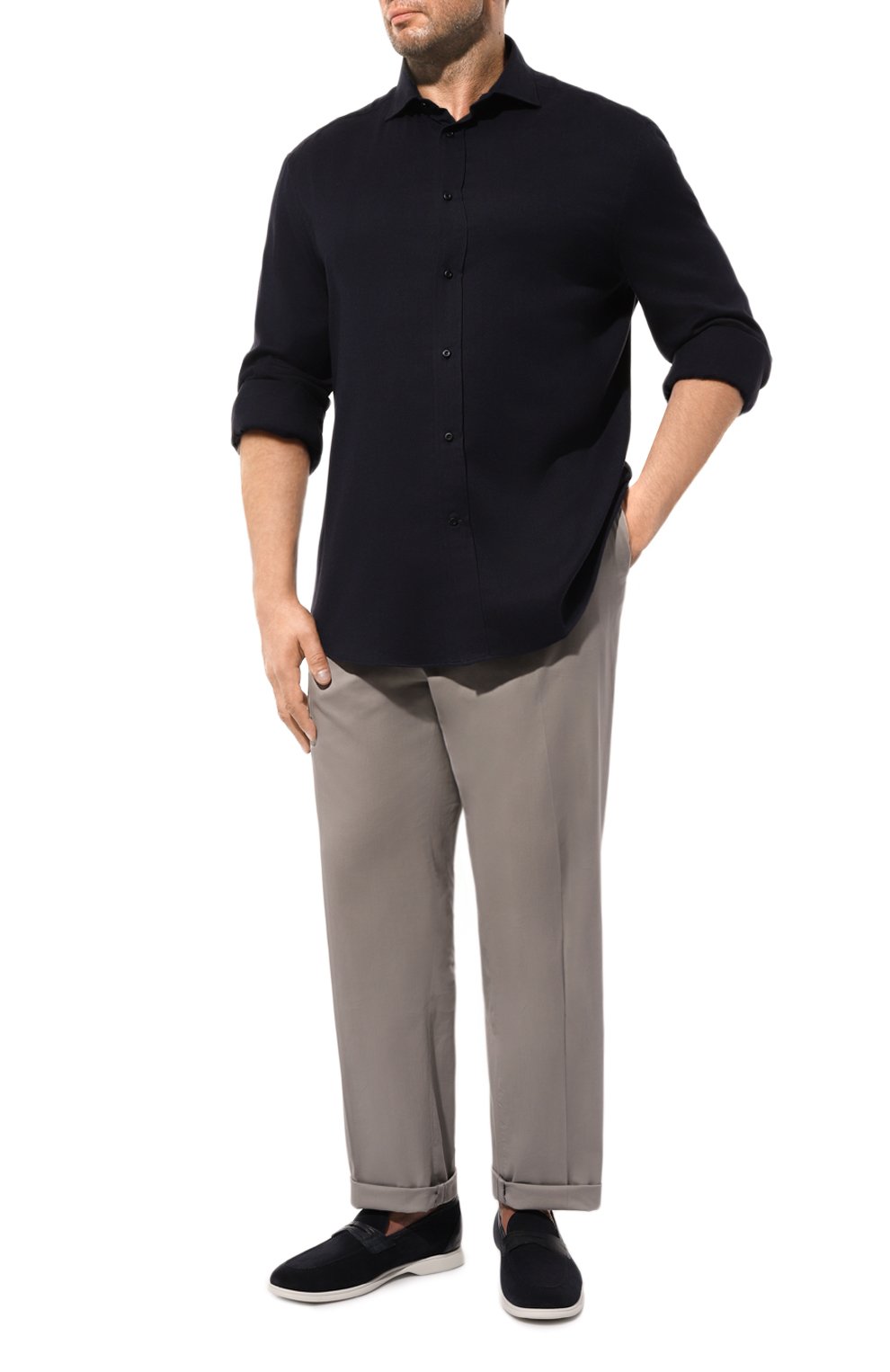 Рубашка из хлопка и лиоцелла BRUNELLO CUCINELLI, арт. MY6370627W, фото 2