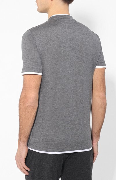 Футболка из шелка и хлопка BRUNELLO CUCINELLI, арт. MTS467427, фото 4