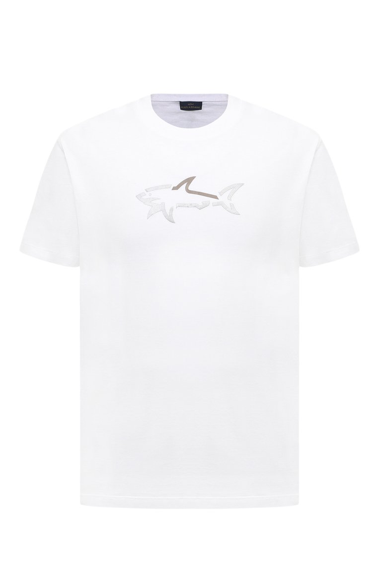 Мужская хлопковая футболка PAUL&SHARK белого цвета, арт. 24411085/S-XXL | Фото 1 (Материал внешний: Хлопок; Длина (для топов): Стандартные; Рукава: Короткие; Принт: С принтом; Стили: Кэжуэл; Кросс-КТ: Джерси; Мужское Кросс-КТ: Футболка-одежда; Детали: Без декора; Автоматизация состава: Проставлено; Автоматизация ТО: Проставлено)