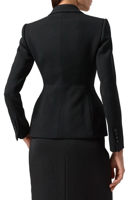 Жакет из шерсти и шелка Dolce & Gabbana F27CTT/FUBGE Чёрный  F27CTT/FUBGE Фото 4