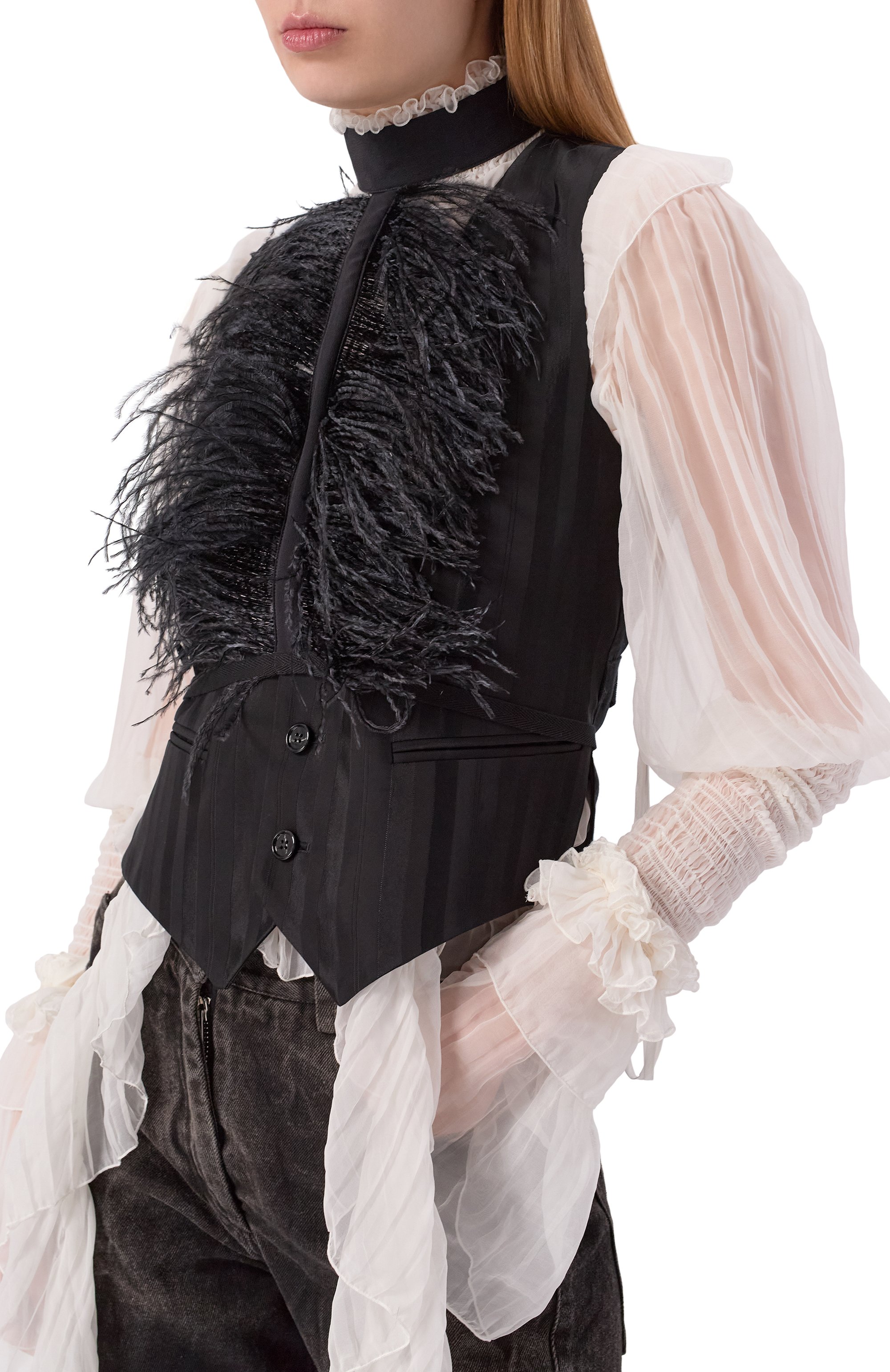 Шелковый воротник ANN DEMEULEMEESTER, арт. B0013637/FA634, фото 2