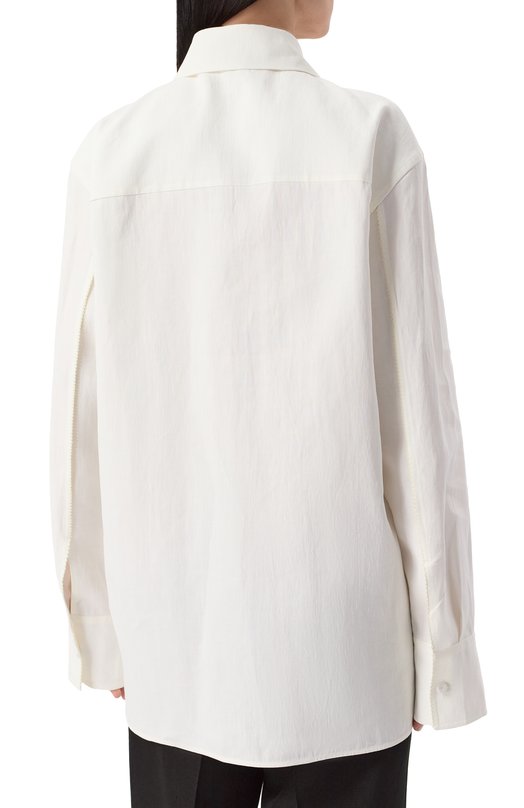 Льняная рубашка Jil Sander J02DL0224-J60001 Белый  J02DL0224-J60001 Фото 4