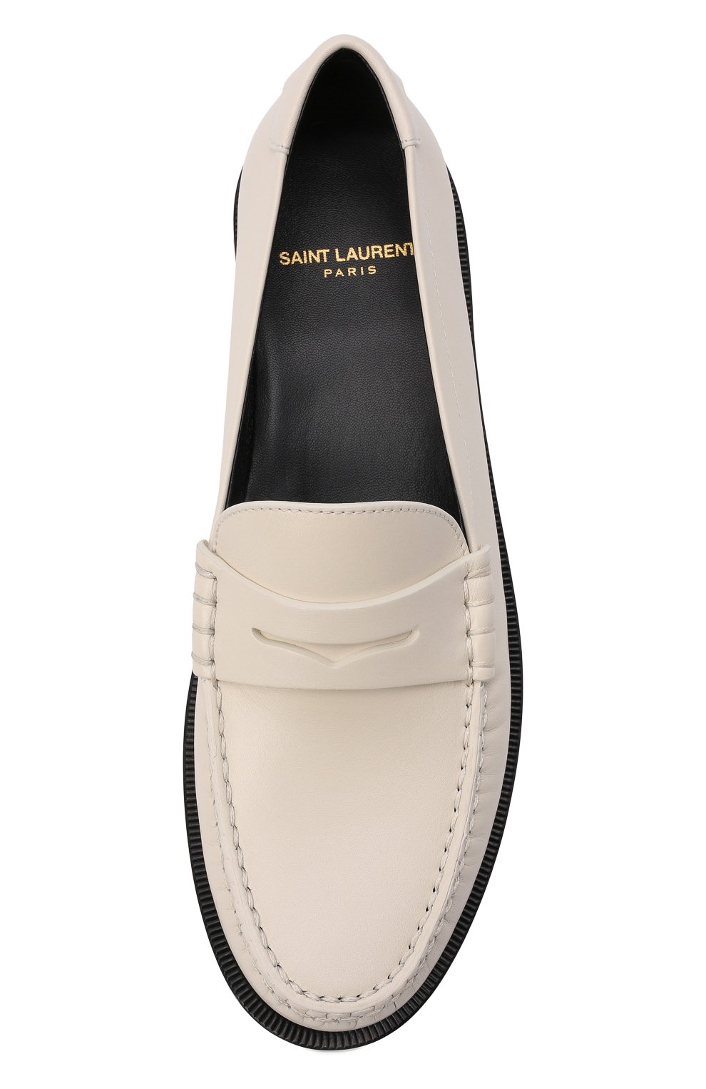Кожаные лоферы SAINT LAURENT кремового цвета по цене 72200 руб., арт. 670232/18RTT, фото 6 Кожаные лоферы SAINT LAURENT, арт. 670232/18RTT, фото 6